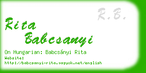 rita babcsanyi business card