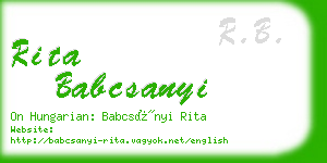 rita babcsanyi business card